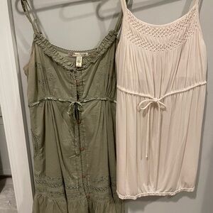 American Rag Olive Green Button-Front Cotton Top